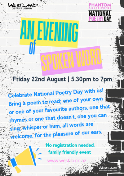 Westland District Library An evening of Spoken Words event poster.png