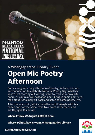 Whangaparaoa Library Open Mic Poetry Afternoon Poster.jpg